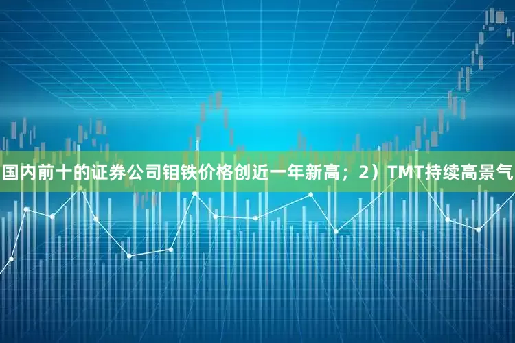 国内前十的证券公司钼铁价格创近一年新高；2）TMT持续高景气